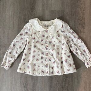 Joie Cream Floral Button Down Kids Shirt